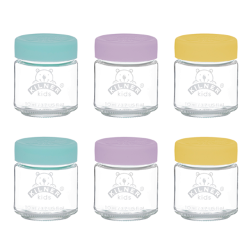 Kilner glazen babyvoeding  potjes met silicone deksel - 110 ml (6 stuks) 