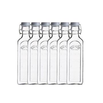 KILNER - Drahtbügelflasche - eckig - 300 ml (6 Stück) 