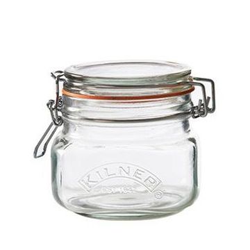 Drahtbügelglas eckig 0,5 Liter Kilner 