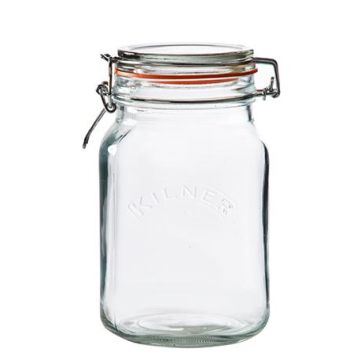 Pot de conservation verre carré 1,5 Litre Kilner 
